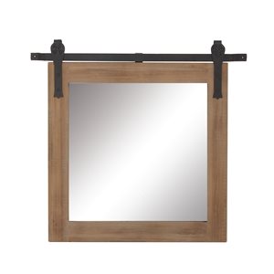 Grayson Lane 31.40-in x 31-in Square Brown Wall Mirror