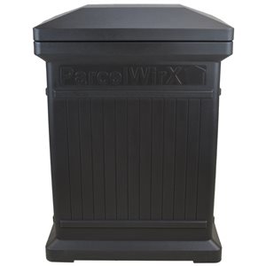 RTS Home Accents ParcelWirx Vertical Plastic Graphite Package Delivery Box with Lift-Off Lid