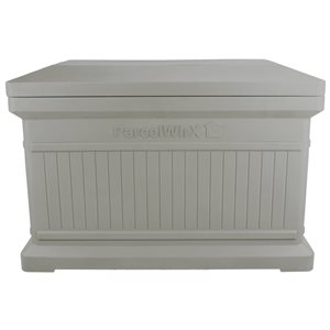 RTS Home Accents ParcelWirx Horizontal Plastic Pewter Package Delivery Box with Lift-Off Lid