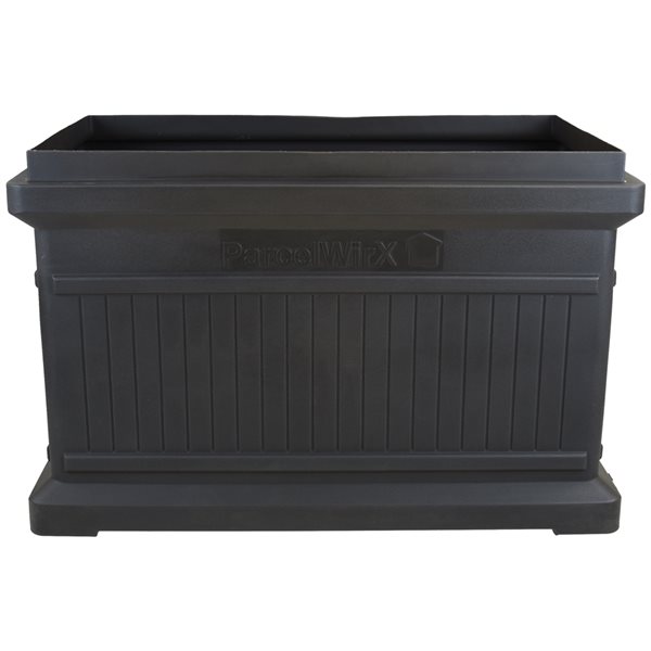 RTS Home Accents ParcelWirx Horizontal Plastic Graphite Package Delivery Box with Lift-Off Lid