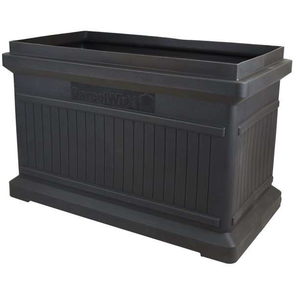 RTS Home Accents ParcelWirx Horizontal Plastic Graphite Package Delivery Box with Lift-Off Lid