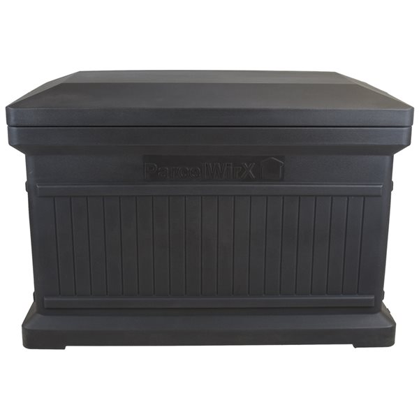 RTS Home Accents ParcelWirx Horizontal Plastic Graphite Package Delivery Box with Lift-Off Lid