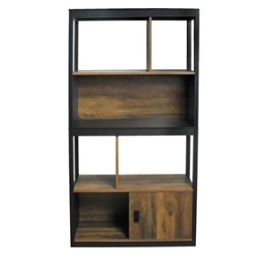 JR Home Collection Walter Brown Composite 4-Shelf Standard Bookcase