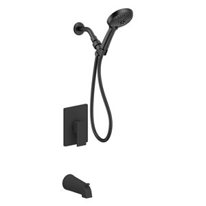 akuaplus® Lila Matte Black 1-Handle Bathtub and Shower Faucet Valve Included