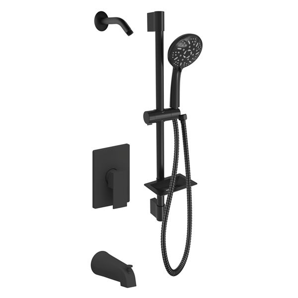 akuaplus® Emilia Matte Black 1-Handle Bathtub and Shower Faucet with Valve