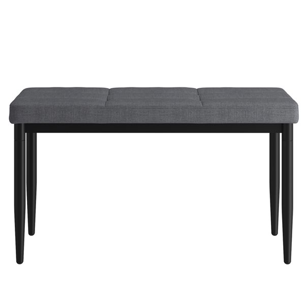 WHI 18-in x 32-in Modern Charcoal Linen Upholstered Bench with Metal Legs