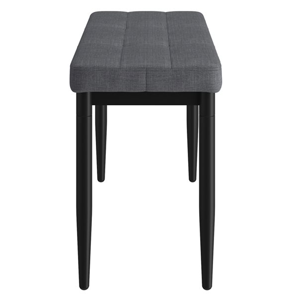WHI 18-in x 32-in Modern Charcoal Linen Upholstered Bench with Metal Legs