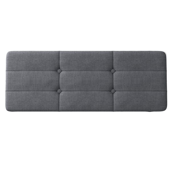 WHI 18-in x 32-in Modern Charcoal Linen Upholstered Bench with Metal Legs