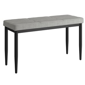 WHI 18-in x 32-in Modern Light-Grey Linen Upholstered Bench with Metal Legs