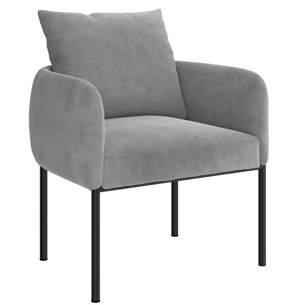 canton grey velvet chair