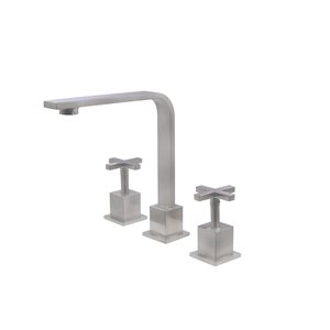 Novatto Muld Brushed Nickel 2-Handle Widespread Bathroom Sink Faucet