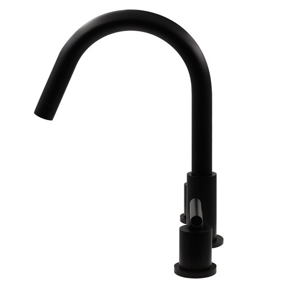 Novatto Waltz Matte Black 2-Handle Widespread Bathroom Sink Faucet (Drain Included)