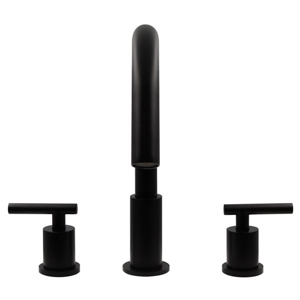 Novatto Waltz Matte Black 2-Handle Widespread Bathroom Sink Faucet (Drain Included)