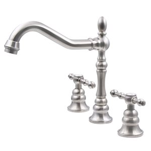 Novatto Miller Nickel 2-Handle Widespread Bathroom Sink Faucet