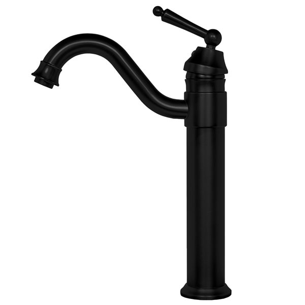 Novatto Century Matte Black 1-Handle Vessel Bathroom Sink Faucet