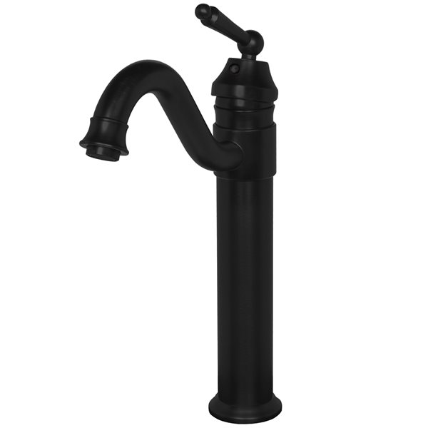 Novatto Century Matte Black 1-Handle Vessel Bathroom Sink Faucet