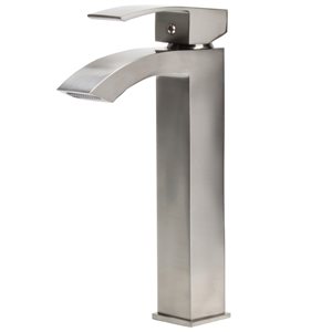 Novatto Steger Brushed Nickel 1-Handle Vessel Bathroom Sink Faucet