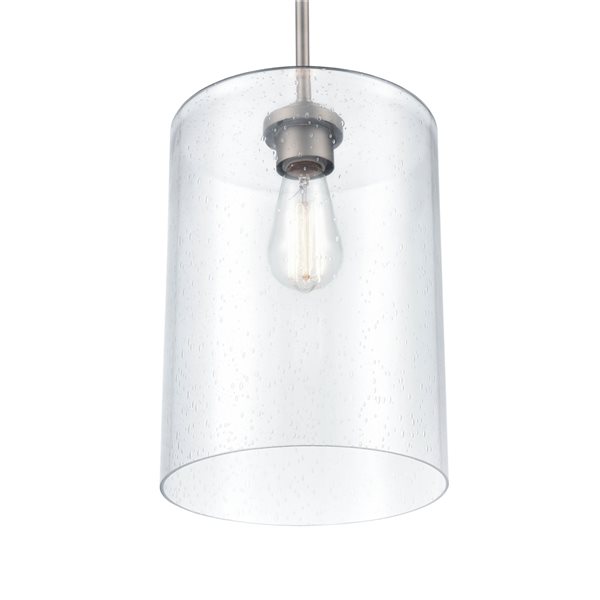 Millennium Lighting Mini-pendant Light Traditional Seeded Glass Bell Pendant Light - Satin Nickel