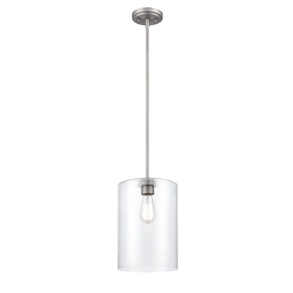 Millennium Lighting Mini-pendant Light Traditional Seeded Glass Bell Pendant Light - Satin Nickel