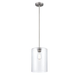 Millennium Lighting Mini-pendant Light Traditional Seeded Glass Bell Pendant Light - Satin Nickel