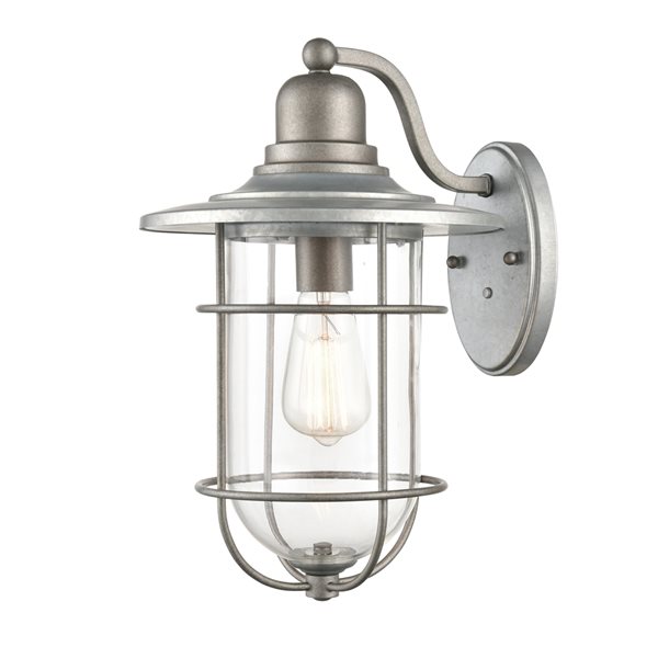 Millennium Lighting 16-in Galvanized Hardwired Medium Base (e-26) Outdoor Wall Light