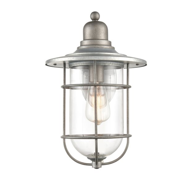 Millennium Lighting 16-in Galvanized Hardwired Medium Base (e-26) Outdoor Wall Light