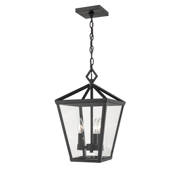 Millennium Lighting Arnold Black Traditional Clear Glass Incandescent Pendant Light