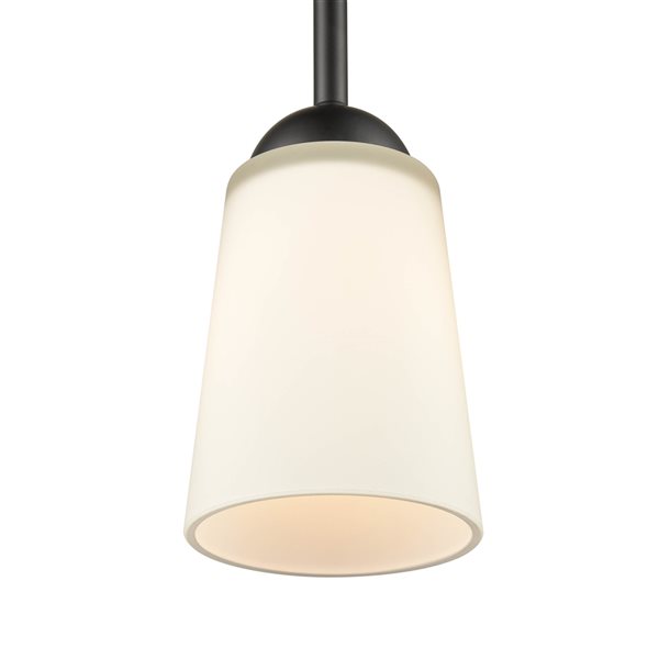 Millennium Lighting Mini-pendant Light Matte Black Traditional Etched Glass Bell Pendant Light