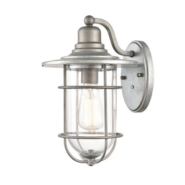 Millennium Lighting 14-in Galvanized Hardwired Medium Base (e-26) Outdoor Wall Light