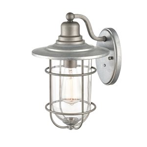 Millennium Lighting 14-in Galvanized Hardwired Medium Base (e-26) Outdoor Wall Light