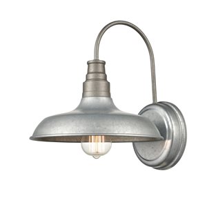 Millennium Lighting 13-in Galvanized Hardwired Medium Base (e-26) Outdoor Wall Light