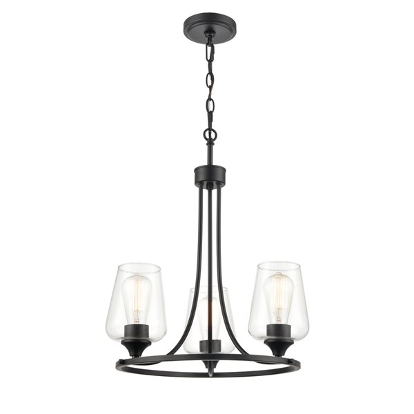 Millennium Lighting Ashford 3-light Matte Black Traditional Cage Chandelier