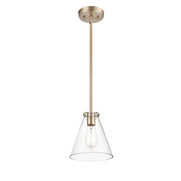 Millennium Lighting Modern Gold 1-Light Traditional Clear Glass Dome Pendant Light