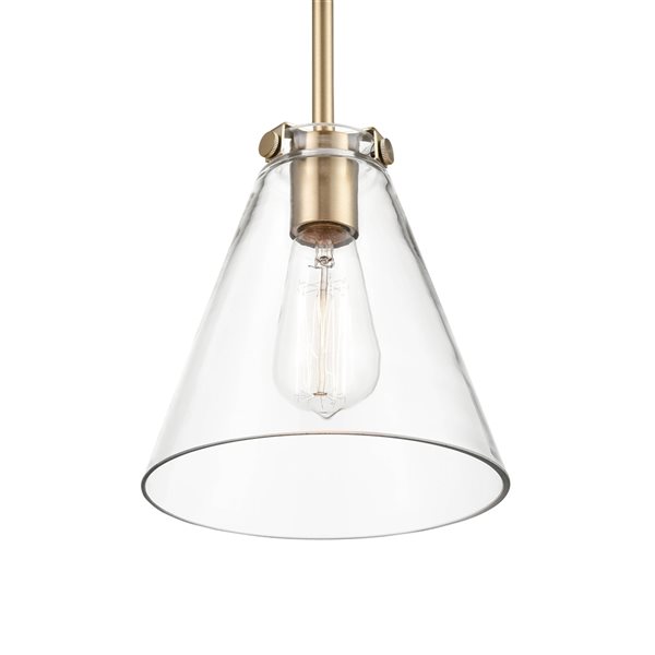 Millennium Lighting Modern Gold 1-Light Traditional Clear Glass Dome Pendant Light