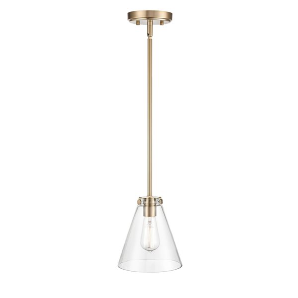 Millennium Lighting Modern Gold 1-Light Traditional Clear Glass Dome Pendant Light