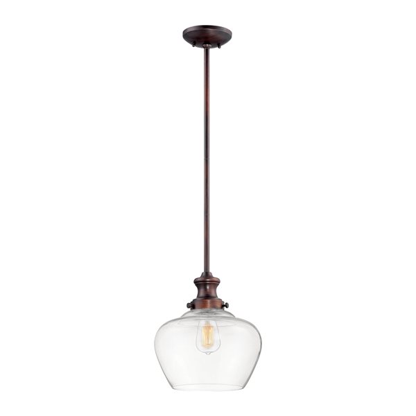 Millennium Lighting Rubbed Bronze Traditional Clear Glass Dome Pendant Light