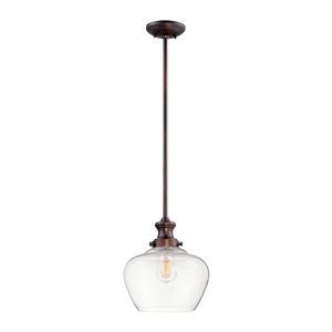 Millennium Lighting Rubbed Bronze Traditional Clear Glass Dome Pendant Light