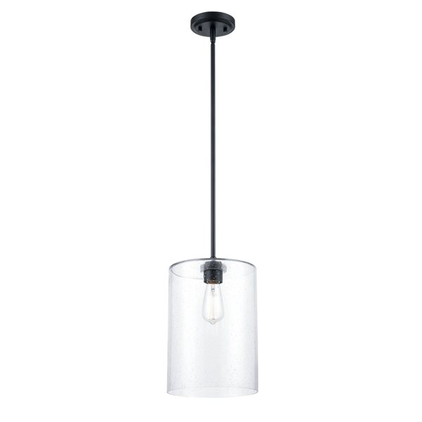 Millennium Lighting Mini-pendant Light Traditional Seeded Glass Bell Pendant Light - Matte Black
