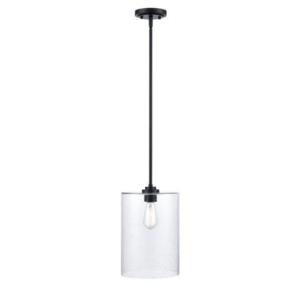 Millennium Lighting Mini-pendant Light Traditional Seeded Glass Bell Pendant Light - Matte Black