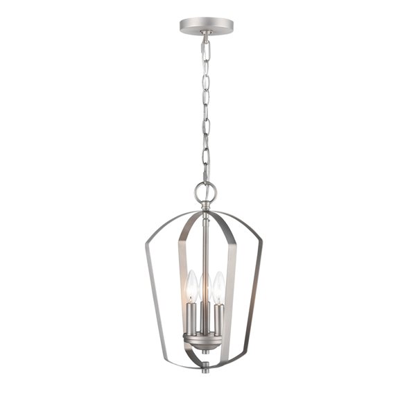 Millennium Lighting 3-light Satin Nickel Traditional Cage Chandelier