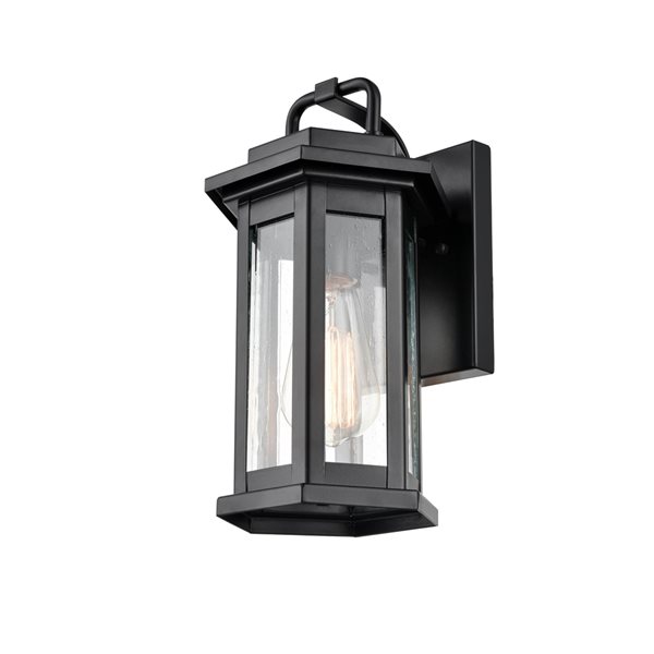 Millennium Lighting Ellis 12-in Black Hardwired Medium Base (e-26) Outdoor Wall Light