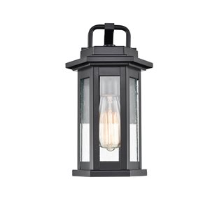 Millennium Lighting Ellis 12-in Black Hardwired Medium Base (e-26) Outdoor Wall Light