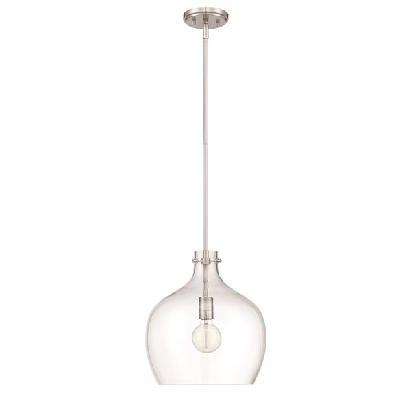 Millennium Lighting Brushed Nickel Traditional Clear Glass Dome Pendant Light