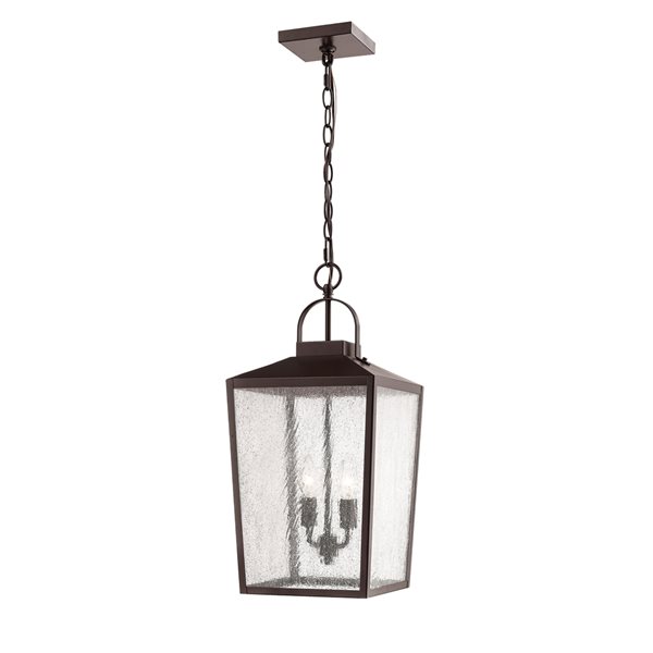 Millennium Lighting Devens Bronze Traditional Seeded Glass Incandescent Pendant Light