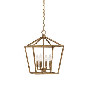 Millennium Lighting Vintage Gold Traditional Clear Glass Dome Pendant Light