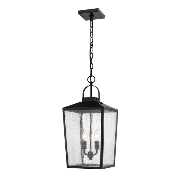 Millennium Lighting Devens Black Traditional Seeded Glass Incandescent Pendant Light