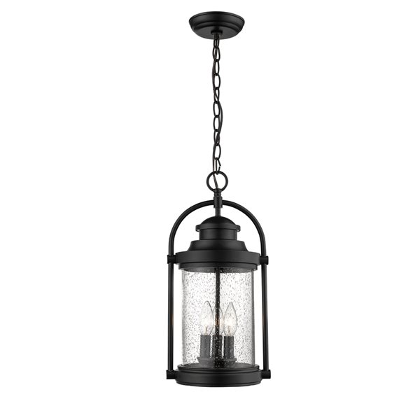 Millennium Lighting Livingston Black Traditional Seeded Glass Lantern