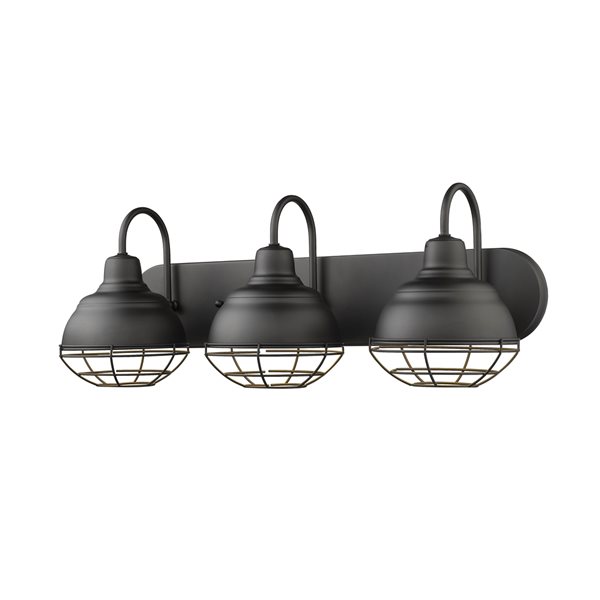 Millennium Lighting Neo-industrial 3-light Black Traditional Vanity Light