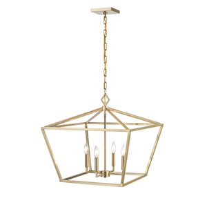 Millennium Lighting Modern Gold 4-Light Traditional Clear Glass Dome Pendant Light