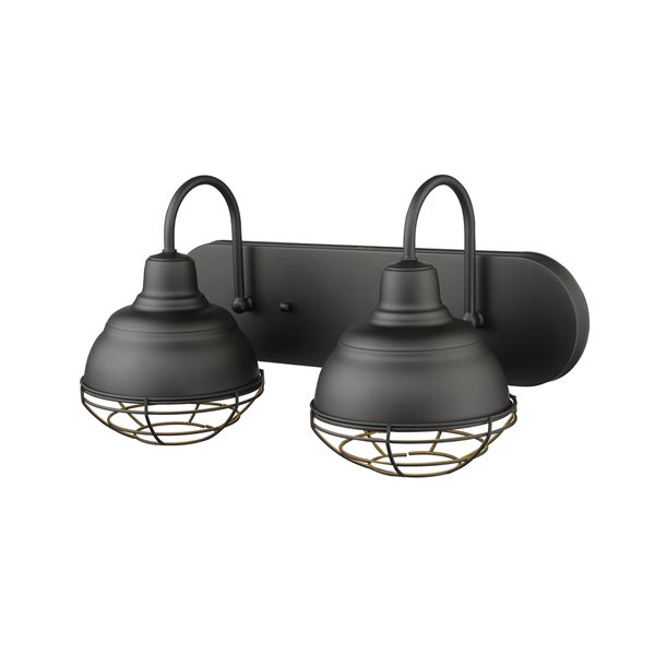 Millennium Lighting Neo-industrial 2-light Black Traditional Vanity Light